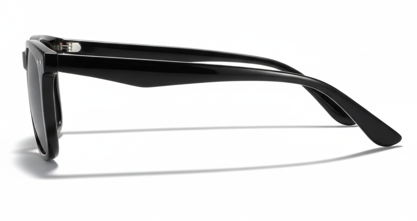 Missandtrendy silhouette wayfarer sunglasses with black frame and black lens 90º side view_01