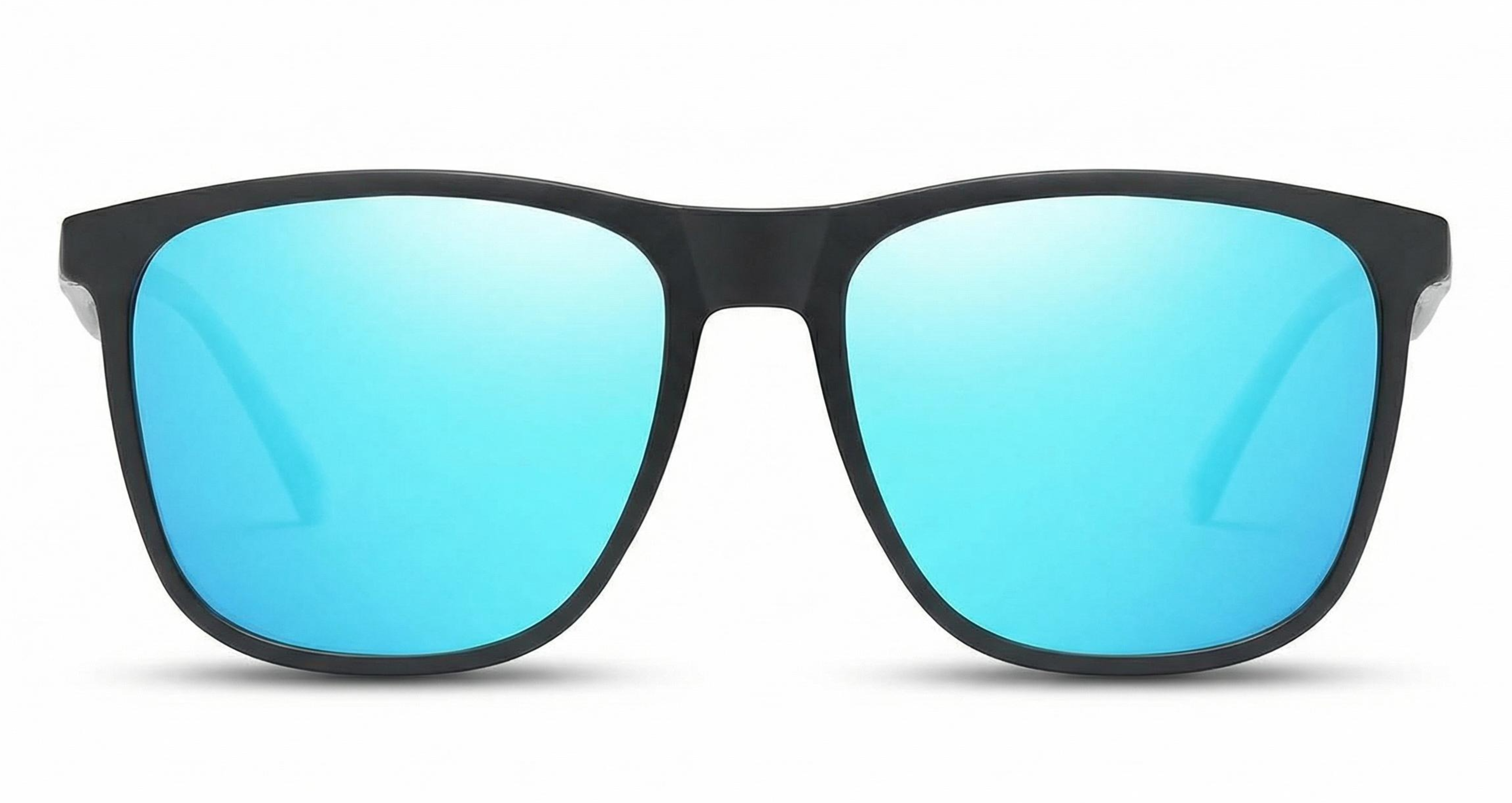Missandtrendy soho square sunglasses with grey metal frame and mirror turquoise lens front side view_new_1