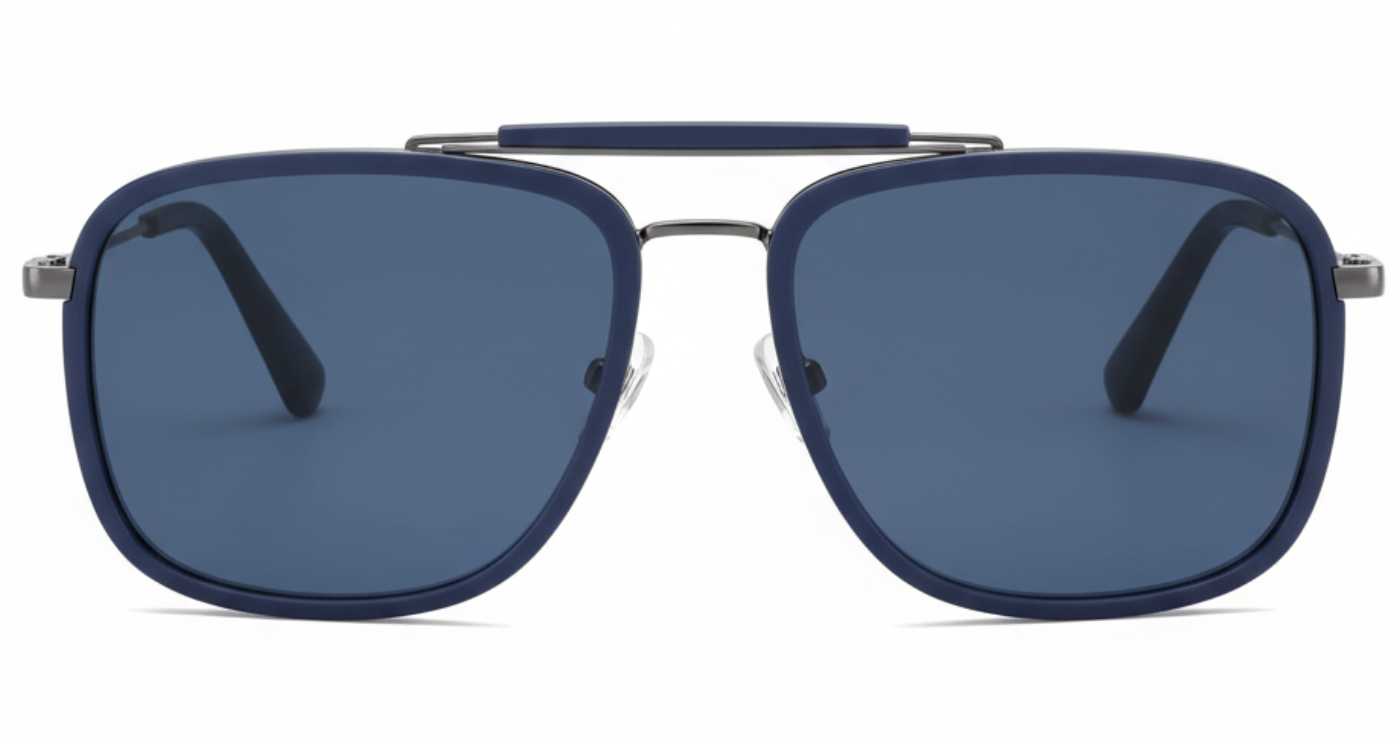 Missandtrendy vegas aviator sunglasses with blue rectangular frame and gradient blue lens 0º side view_01