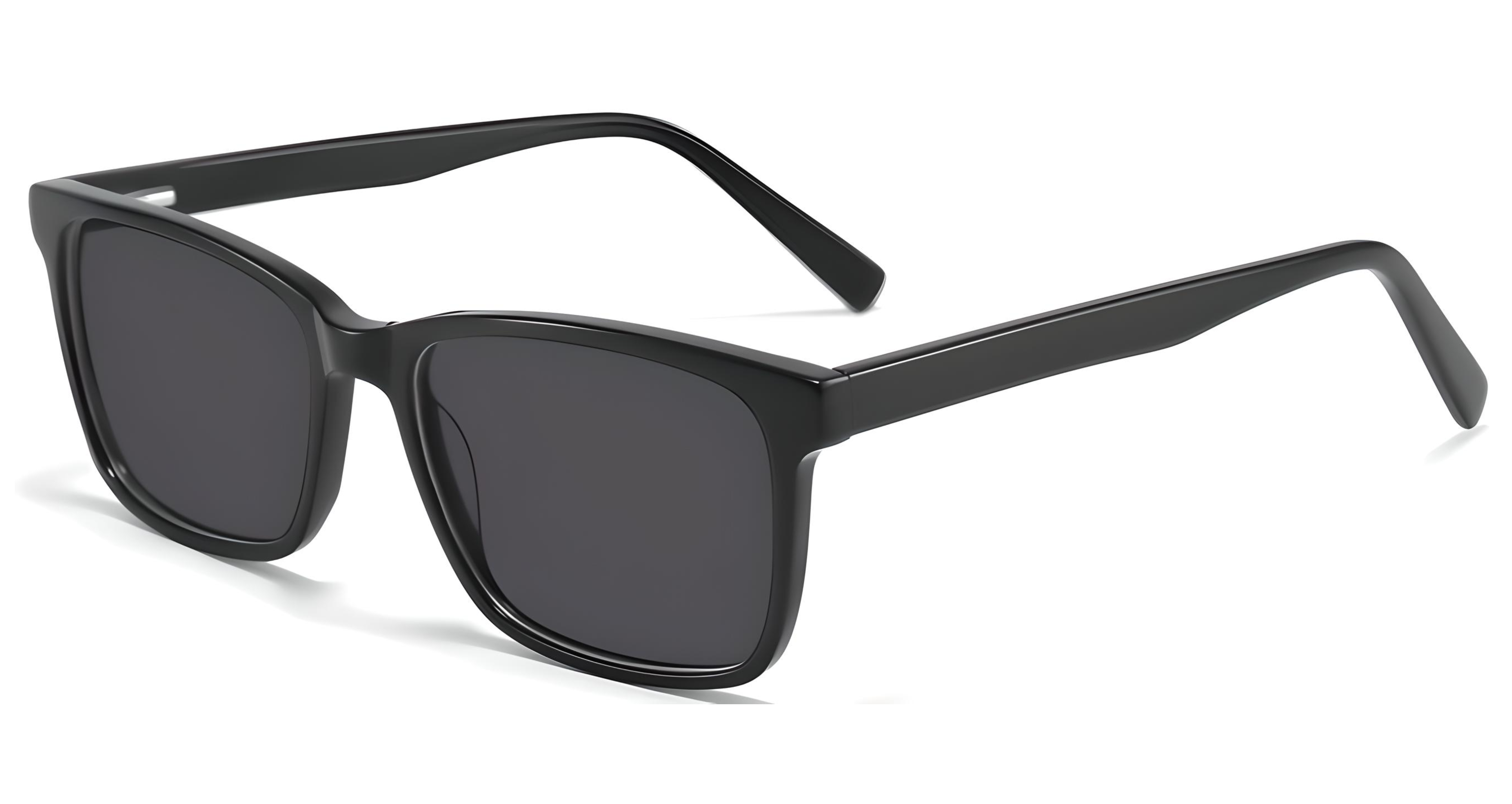 Missandtrendy waves rectangular sunglasses with black frame and black lens 45º side view