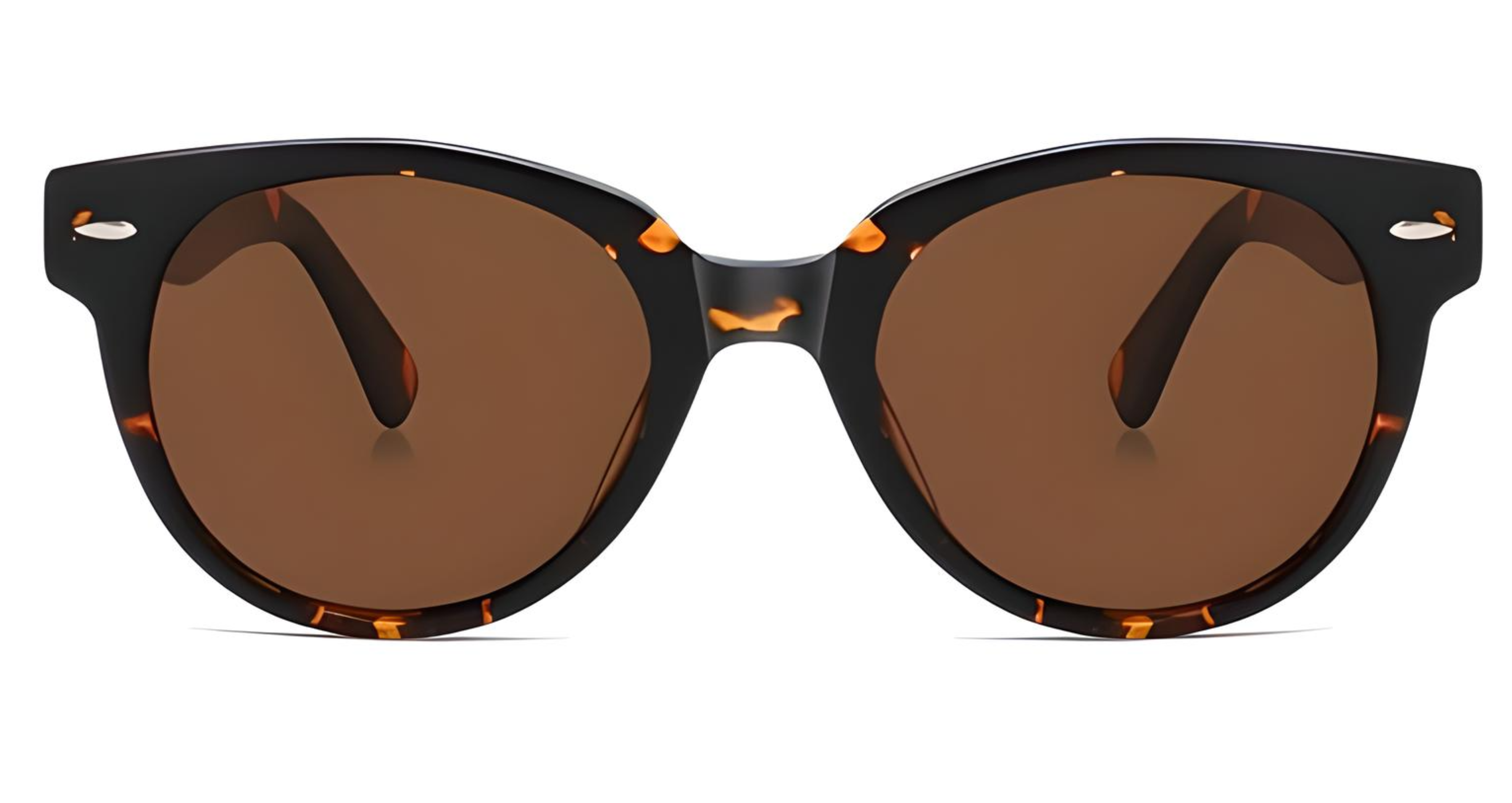 Missandtrendy zenith round sunglasses with tortoiseshell frame and brown lens  front side view