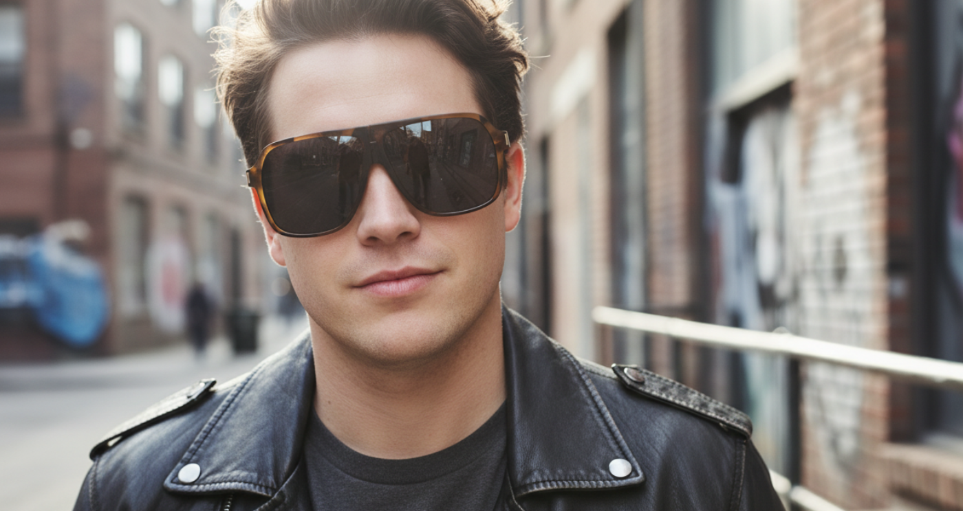 Missandtrendy Rocky Army Aviator TR 90 UV 400 Polarised Sunglasses worn by a male model