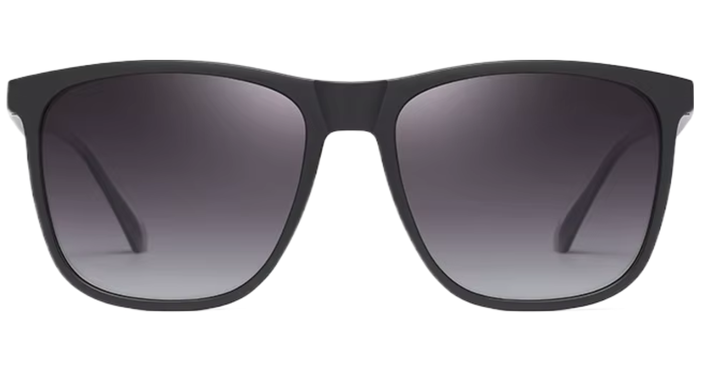 Soho Bold Unisex Polarised UV 400 TR 90 Clear Black Sunglasses front View
