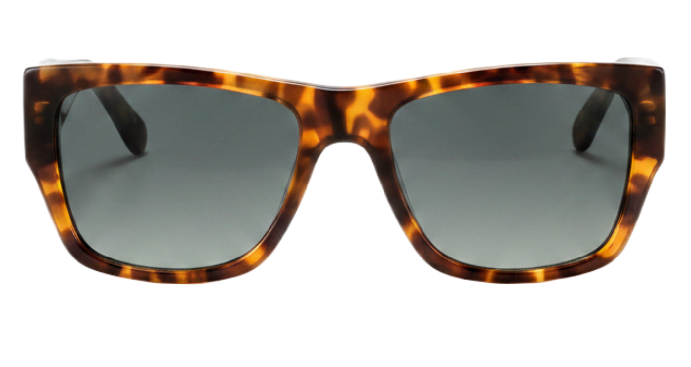 Uptown Unisex Premium Polarised UV Sunglasses with tortoiseshell frame and black lens by Missandtrendy 0º view