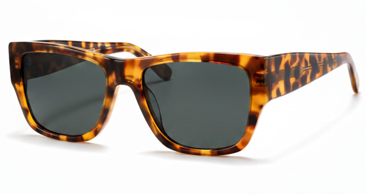 Uptown Unisex Premium Polarised UV Sunglasses with tortoiseshell frame and black lens by Missandtrendy 45º view