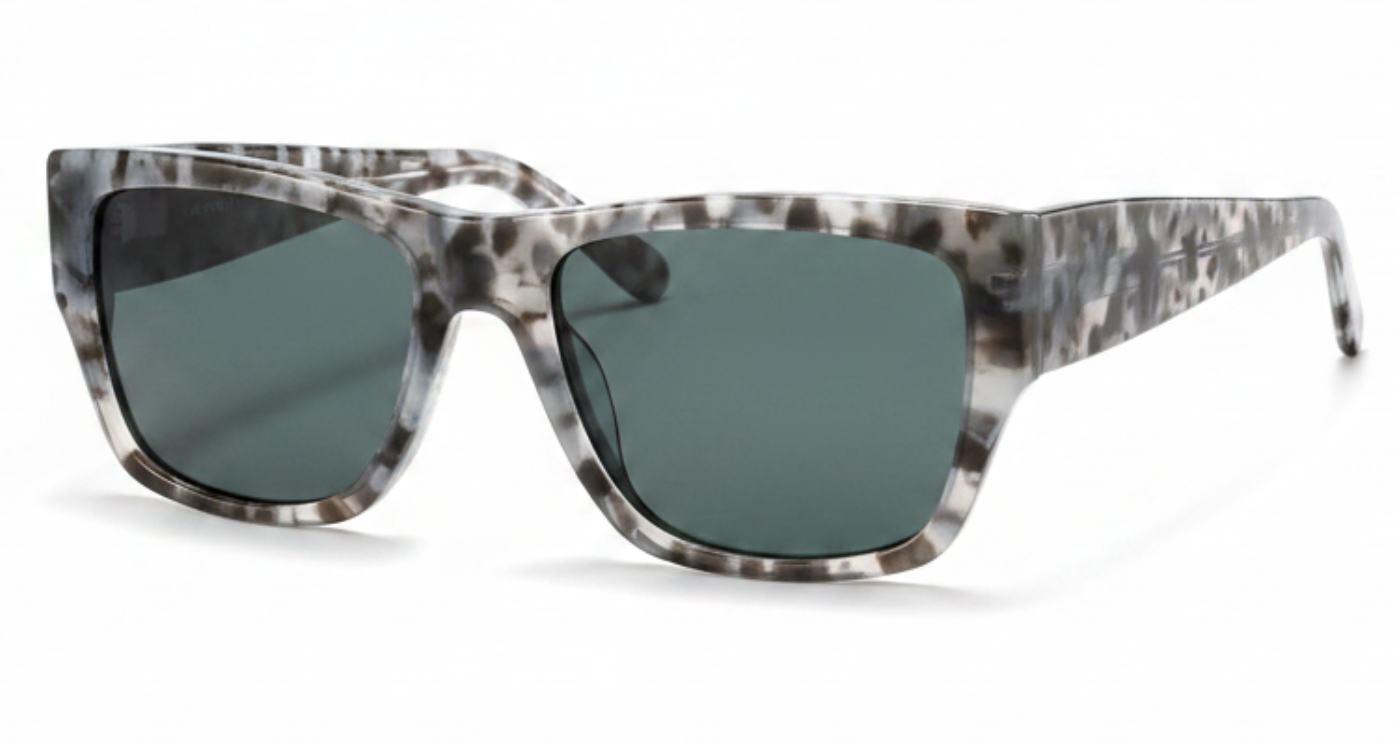 Uptown Unisex Premium Polarised UV Sunglasses with pattern grey frame and green lens by Missandtrendy 45º view