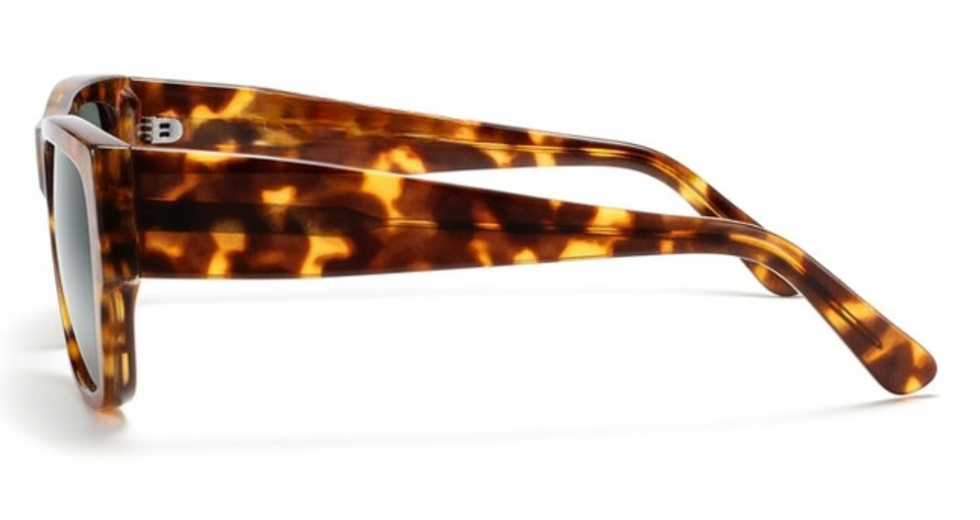 Uptown Unisex Premium Polarised UV Sunglasses with tortoiseshell frame and black lens by Missandtrendy 90º view