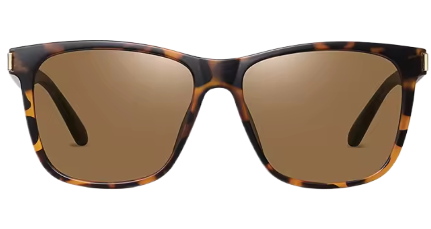 Missandtrendy Eighties wayfarer sunglasses with brown black frame and brown lens 0º side view.