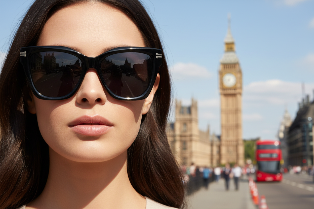 Women's polarised sunglasses London editorial